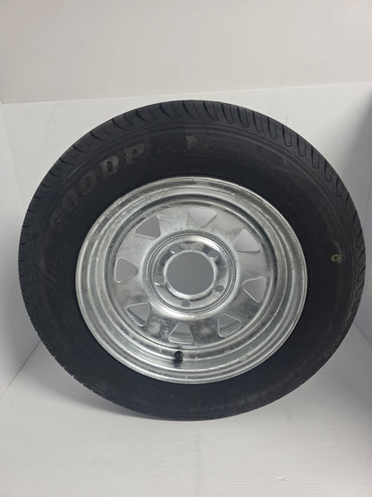 1469 Dunbier 13" x 165/70R Radial Tyre & Galvanized Spoke Wheel