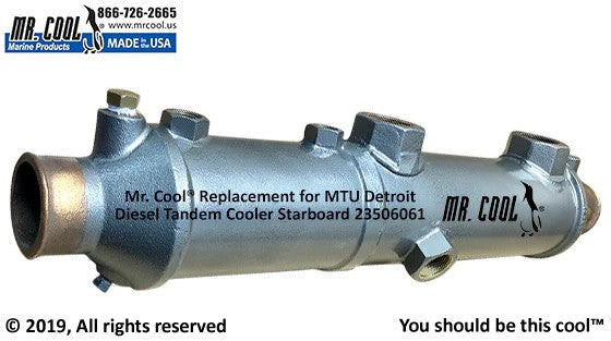 23506061 MTU DETROIT DIESEL 6V-92 TANDEM COOLER 23506061 STARBOARD REPLACEMENT