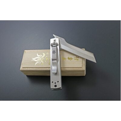 KB562 Kanetsune 72mm Stainless Steel Tansuku Tou Folding Knife (Stainless Steel Handle - Packed in Wooden Box) | Fishing & Outdoor Knife - photo 2 of 2