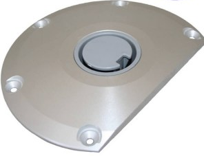 640755 Eastsun 9" Aluminium Plug in "D" Base Suits 2 3/8" Posts (1) | Boat Seating