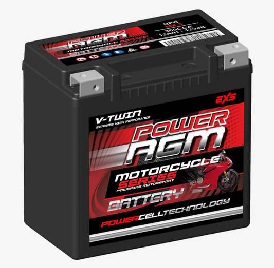 NPCMX3 Power Crank 300 CCA 12 AH Battery | Power AGM MX Series