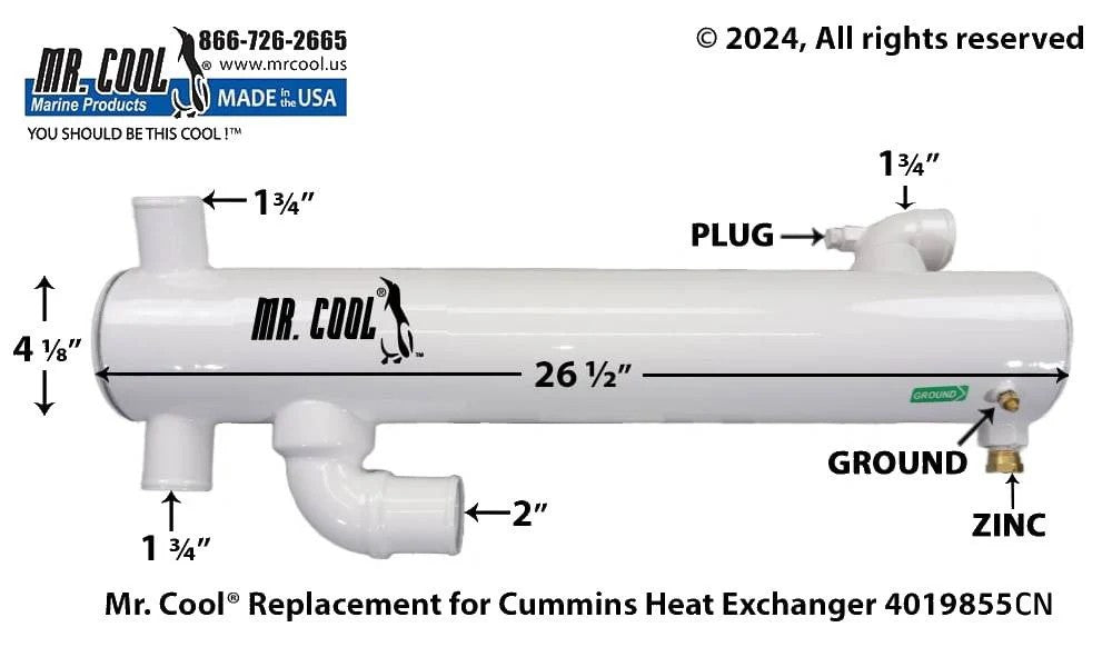 4019855CN Cummins 6BT Heat Exchanger 4019855CN 4x25 Replacement MR COOL