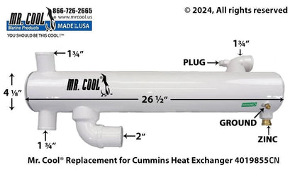 4019855CN Cummins 6BT Heat Exchanger 4019855CN 4x25 Replacement MR COOL