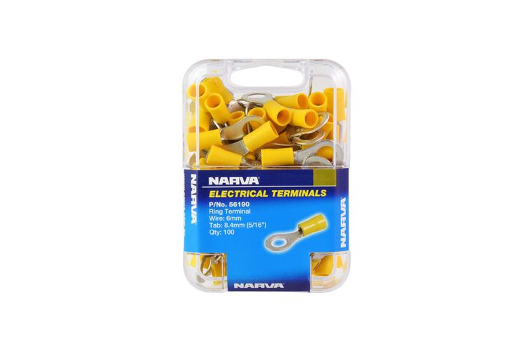 56190 Narva Ring Terminal Yellow (100pk) | Genuine Narva Electrical