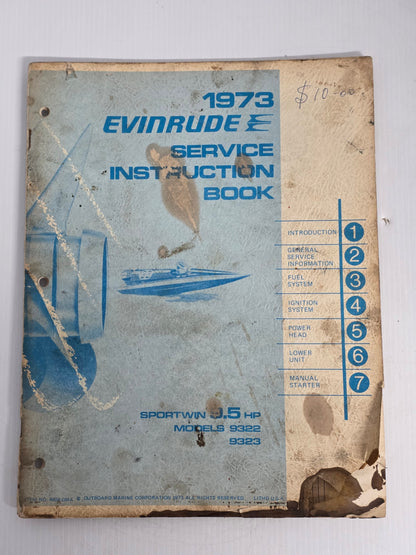 1973 Evinrude 9.5HP Service Manual | Genuine Used Manual