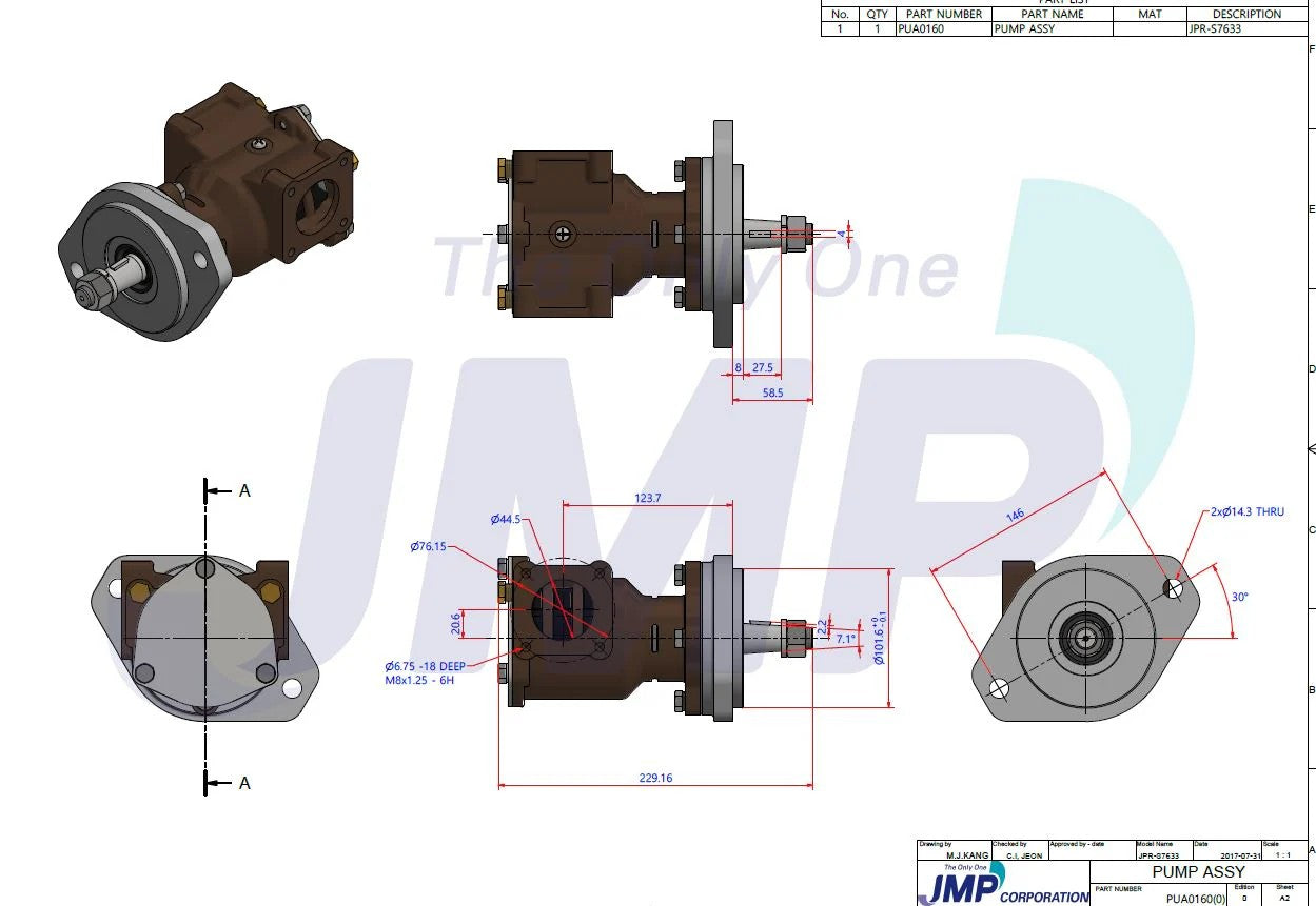 JPR-S7633 John Deere 6068SFM50 Seawater Pump RE515667 Replacement JMP JPR-S7633