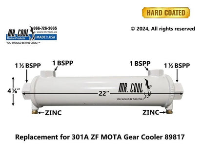 89817 ZF on CAT 301A ZF MOTA Gear Cooler (4"x17") 89817