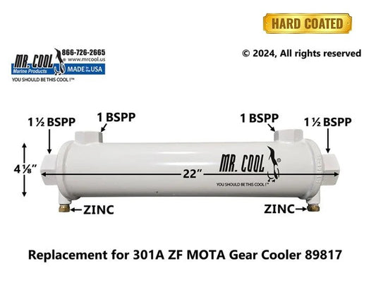 89817 ZF on CAT 301A ZF MOTA Gear Cooler (4"x17") 89817