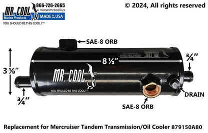 879150A80 / 8M0181781 Aftermarket Mercruiser Zeus 3000 Horizontal Transmission Oil Cooler | Sawley's Select Marine Parts