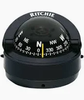 673673 Ritchie Explorer Surface Mount Compass Black | Marine Compass