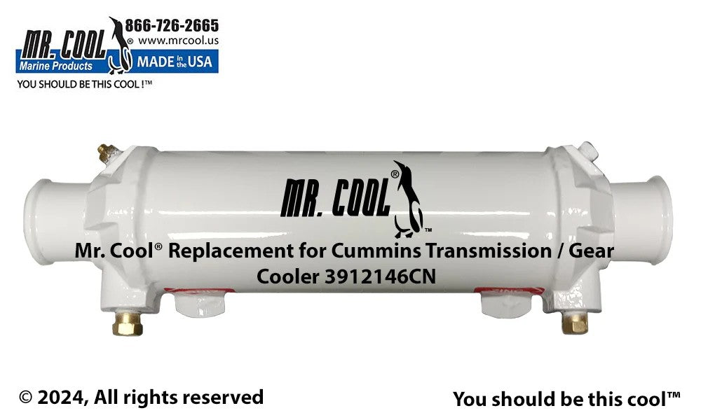 3912146CN Cummins 3912146CN / CAT 113-1113 (ZF Transmission) Gear Oil Cooler 3" X 9" Replacement
