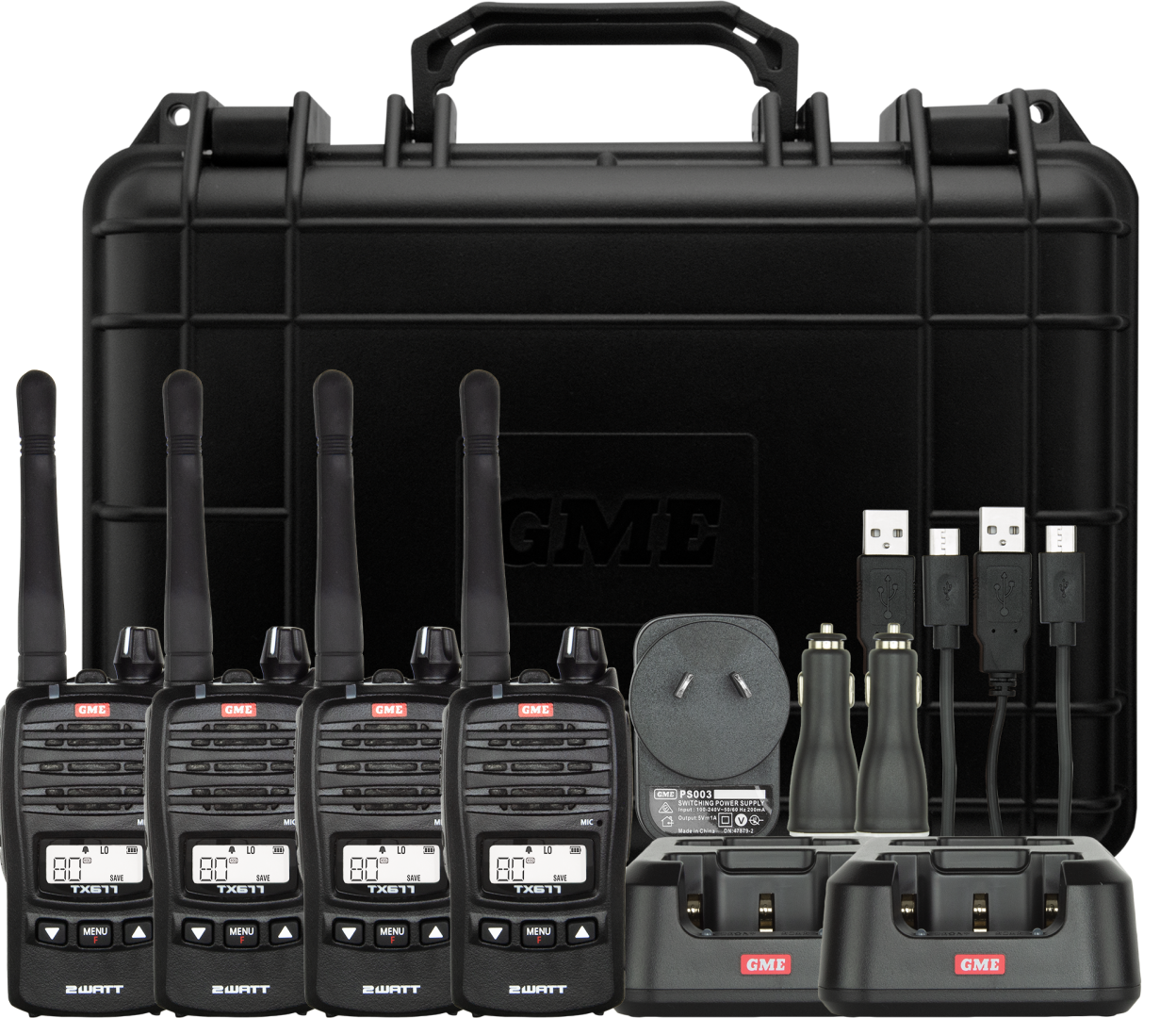 TX677QP 2 Watt UHF CB Handheld Radio - Quad Pack | Genuine GME Electronics