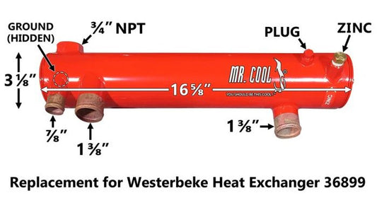036899 Aftermarket Westerbeke Heavy-Duty Heat Exchanger | Sawley's Select Marine Parts