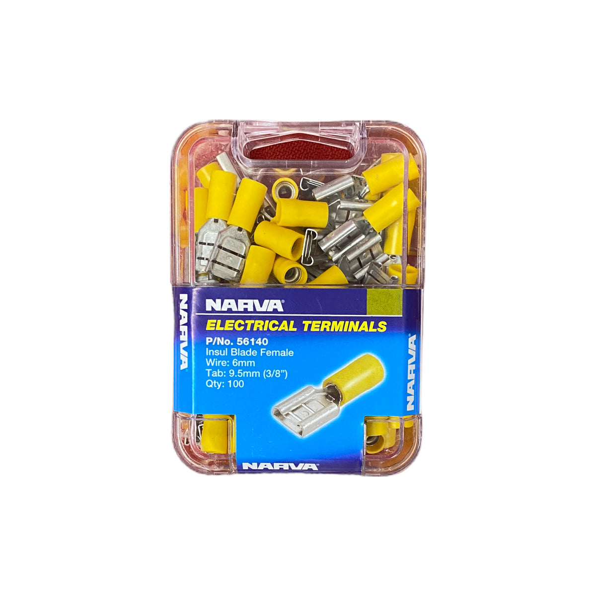 56140 Narva Female Blade Terminal Yellow (100pk) | Genuine Narva Electrical