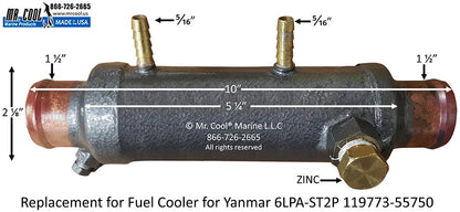 119773-55750 Yanmar 4LHA, 6LP(A) Fuel Cooler 119773-55750 Replacement 119773-55750 / 55800