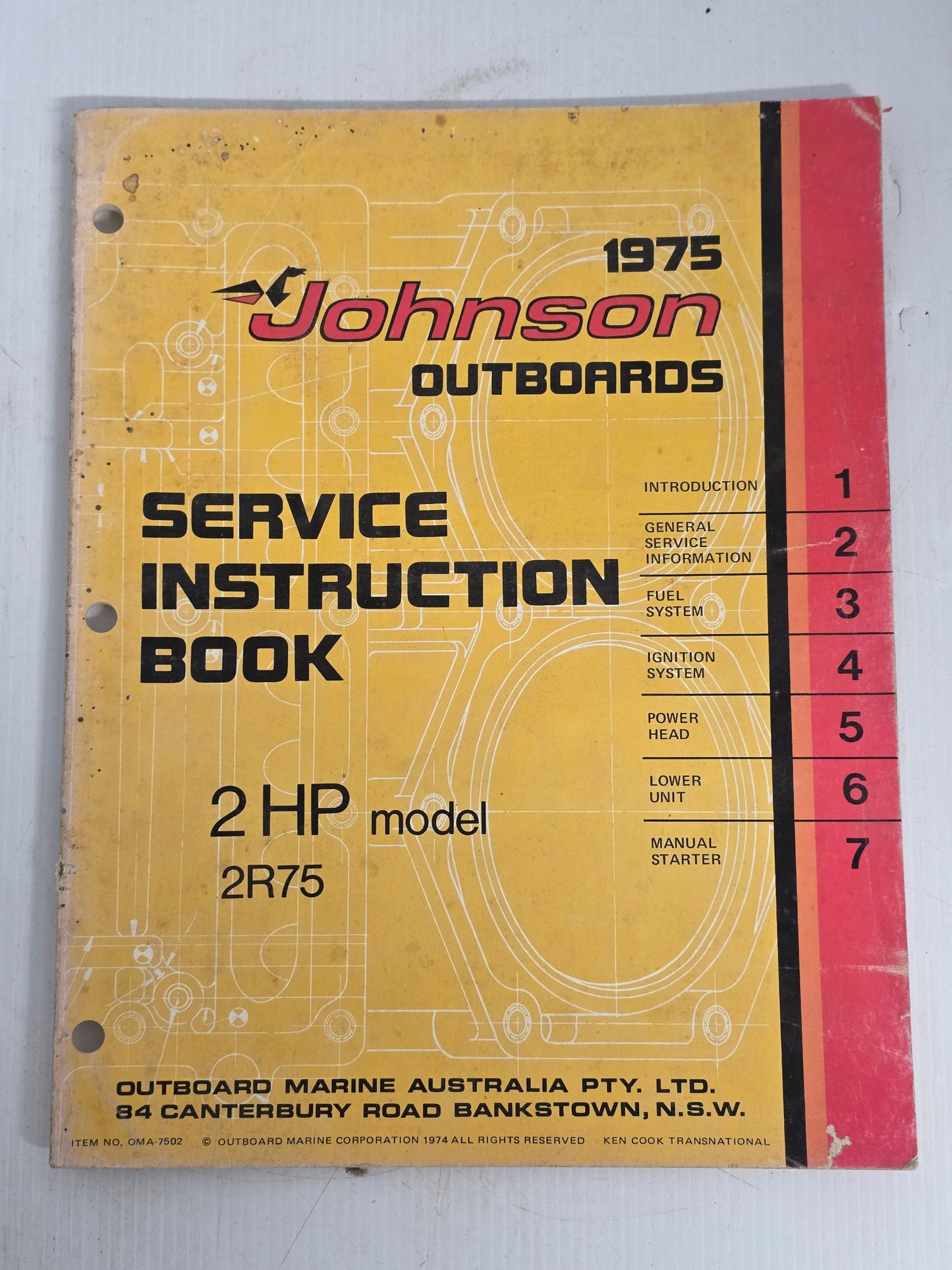 1975 Johnson 2HP Service Manual | Genuine Used Manual