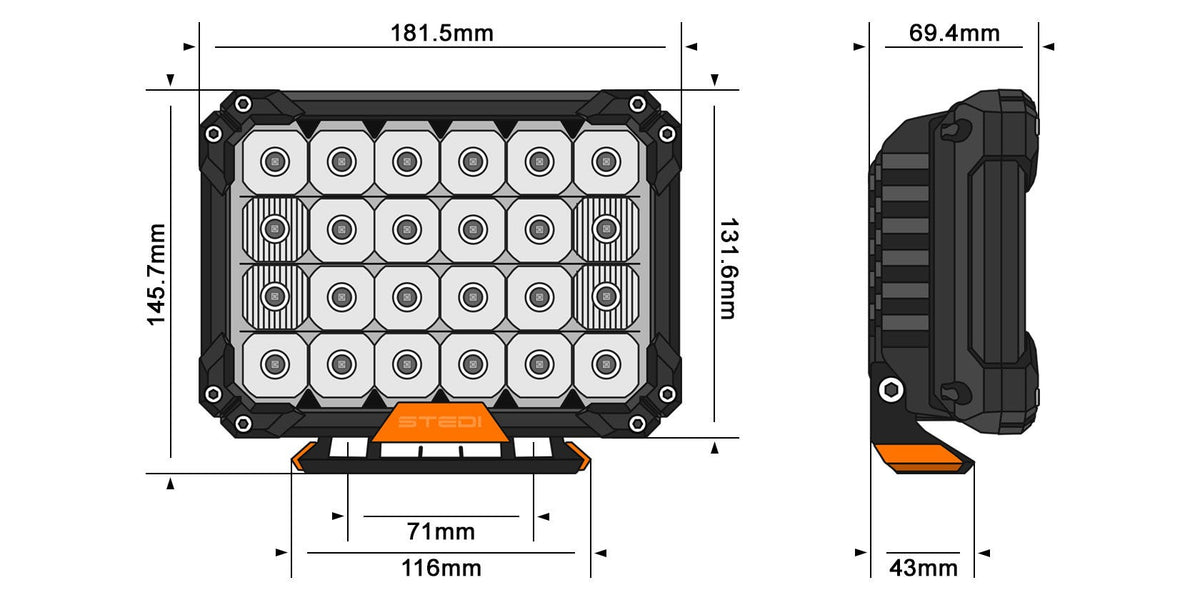 SNGL-1X-QUAD-PRO Single (1x Light) Quad Pro LED Driving Light | Genuine STEDI Product, image 11