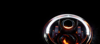 LEDMOTO-CARBON-7BLK STEDI 7 Inch Carbon Black LED Headlight | Genuine STEDI Product