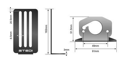ROOFBRK-ROCK Roof Rack Light Bracket (Pair) to suit Surface Rock Light | Genuine STEDI Product