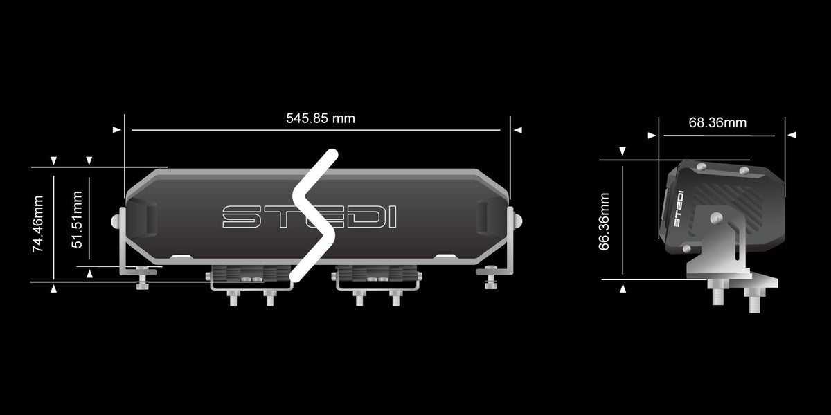 ST-02-SRT-116 Sport Plus Single Row 21.5 inch 16 LED Light Bar | Genuine STEDI Product