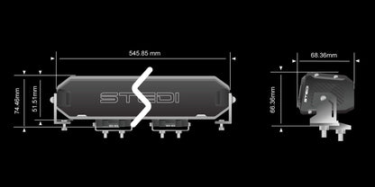 ST-02-SRT-116 Sport Plus Single Row 21.5 inch 16 LED Light Bar | Genuine STEDI Product