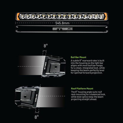 ST-02-SRT-116 Sport Plus Single Row 21.5 inch 16 LED Light Bar | Genuine STEDI Product