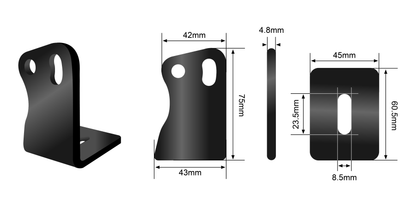 BRKST-X-SDE Replacement Side Brackets for ST-X Series Light Bars | Genuine STEDI Product