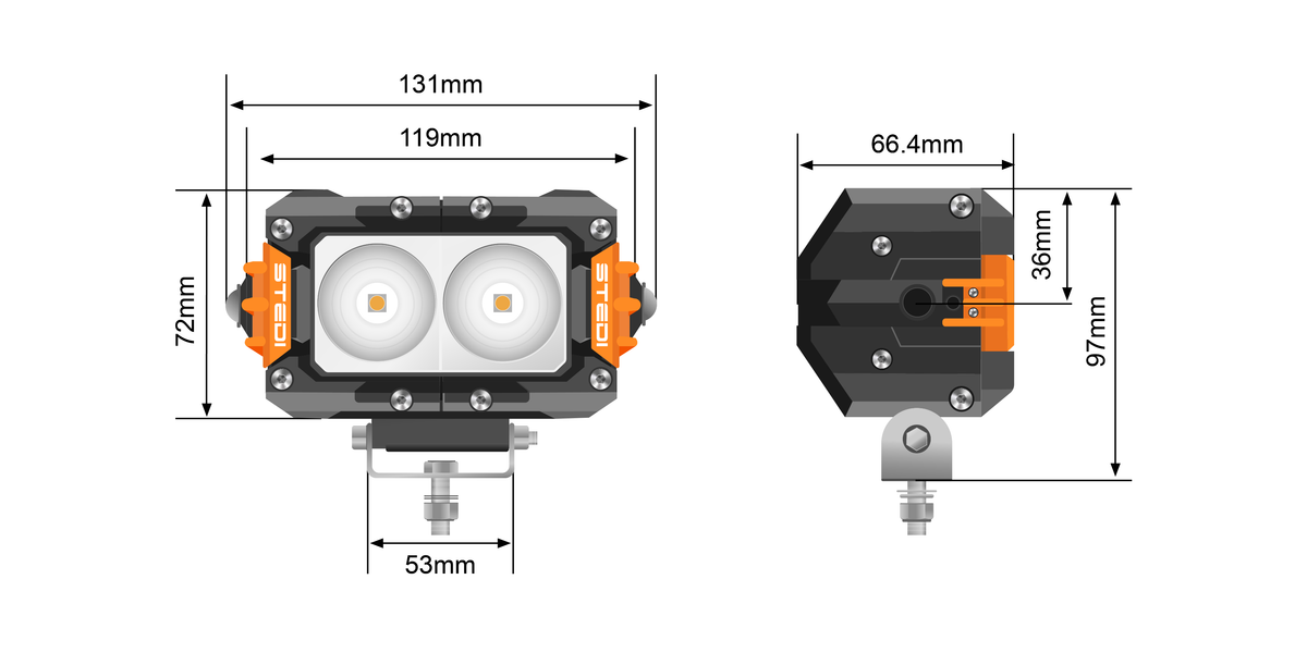 LED3301-PRO-2L ST3301 Pro 4.6" 2 LED Work Light | Genuine STEDI Product, image 12