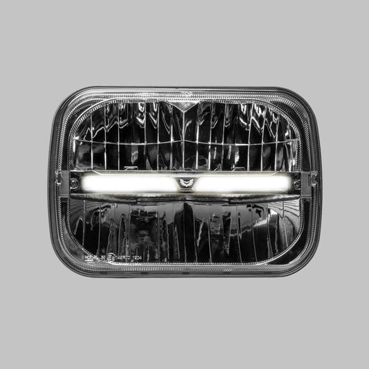 ST-45-HBI-751 Homage Rectangle 7x5 Inch LED Headlight with DRL & Integrated Indicator | Genuine STEDI Product