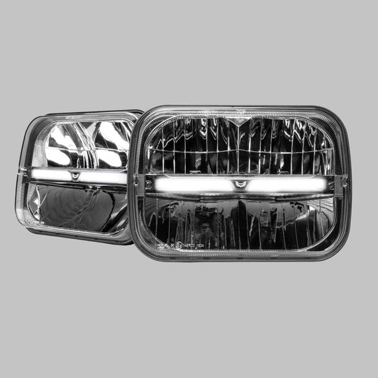 ST-45-HBI-751-PAIR Homage Rectangle 7x5 Inch LED Headlight with DRL & Integrated Indicator (Pair) | Genuine STEDI Product