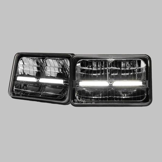 ST-45-HBI-641-PAIR Homage Rectangle 6x4 Inch LED Headlight with DRL & Integrated Indicator (Pair) | Genuine STEDI Product