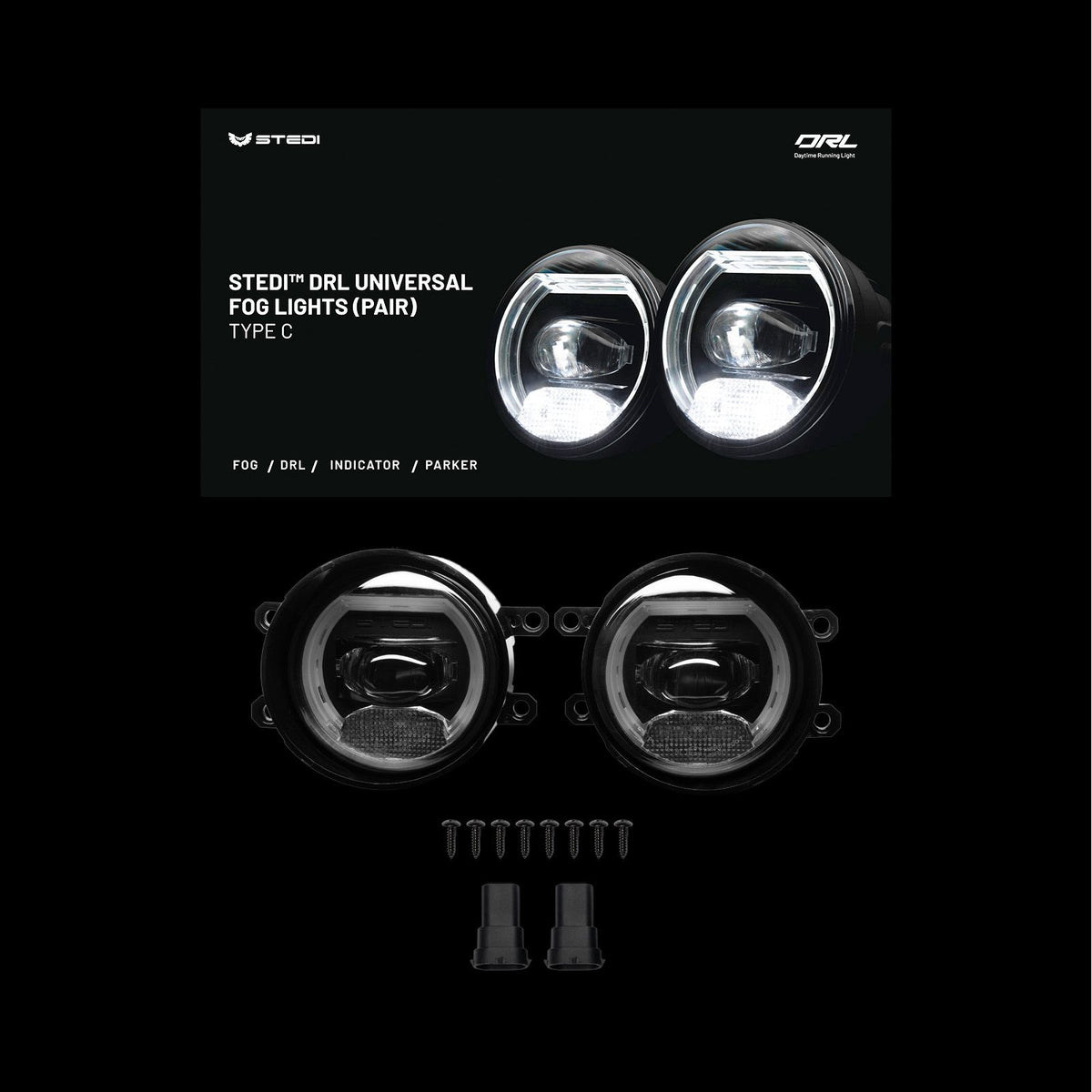 ST-43-FGL-003 Universal Type C LED Fog Light with DRL Conversion Kit | Genuine STEDI Product