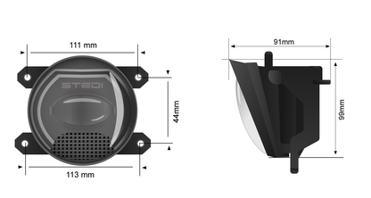 ST-43-FGL-003 Universal Type C LED Fog Light with DRL Conversion Kit | Genuine STEDI Product