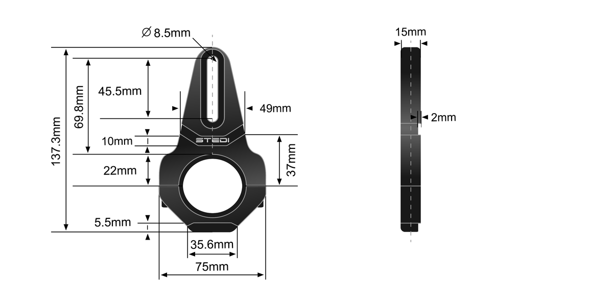 BRKUNIV-44.5-48MM 44.5mm - 48mm Vice Bull Bar Tube Clamps | Genuine STEDI Product, image 12