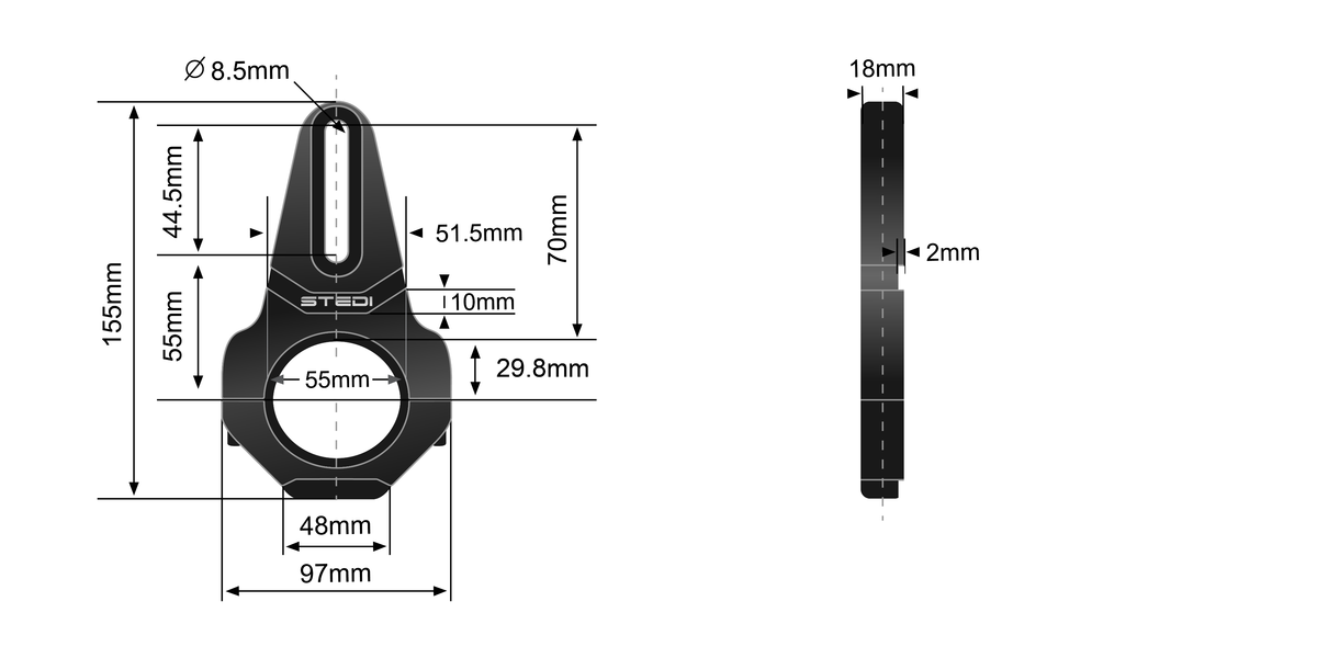 BRKUNIV-60-63.5MM 60mm - 63.5mm Vice Bull Bar Tube Clamps | Genuine STEDI Product, image 11